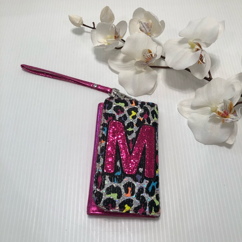 Justice Hot Pink Tri-Fold Wallet Wristlet